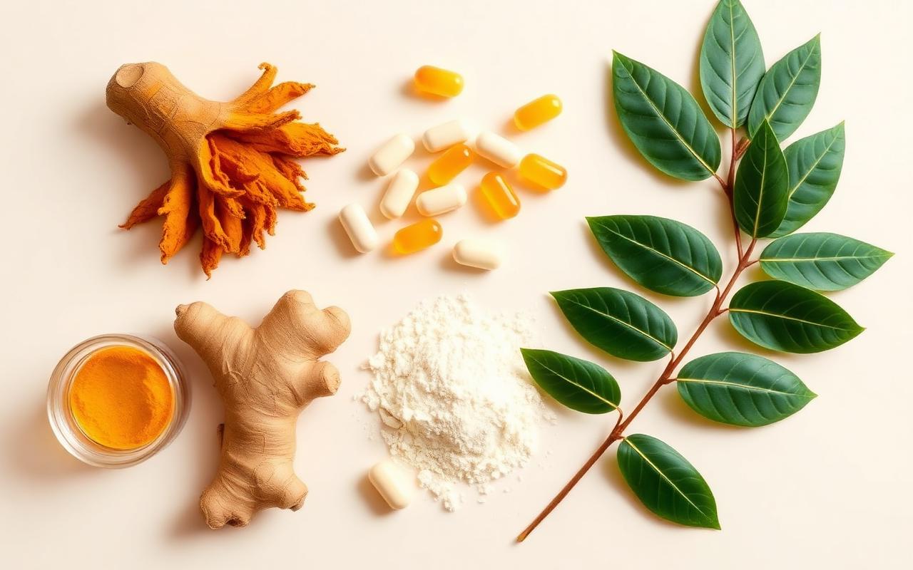 Natürliche Inhaltsstoffe von Movana Joint Support: Kurkuma, Ingwer, Glucosamin, Boswellia